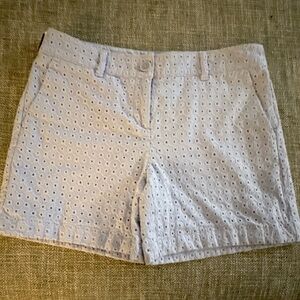 LOFT White Eyelet Bermuda Shorts - Classic Embroidered